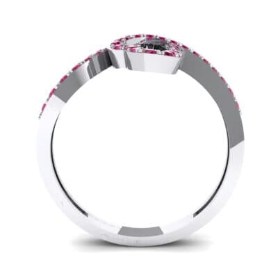 Pave Heart Loop Ruby Ring (0.19 CTW) Side View