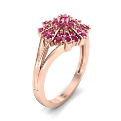 Starburst Ruby Cluster Ring (0.33 CTW) Perspective View