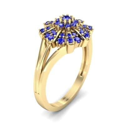 Starburst Blue Sapphire Cluster Ring (0.33 CTW) Perspective View