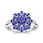Starburst Blue Sapphire Cluster Ring (0.33 CTW) Top Dynamic View