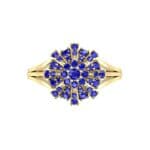 Starburst Blue Sapphire Cluster Ring (0.33 CTW) Top Flat View