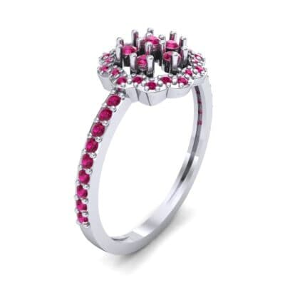 Pave Posy Ruby Ring (0.31 CTW) Perspective View