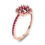 Pave Posy Ruby Ring (0.31 CTW) Perspective View