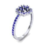 Pave Posy Blue Sapphire Ring (0.31 CTW) Perspective View