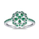 Pave Posy Emerald Ring (0.31 CTW) Top Dynamic View