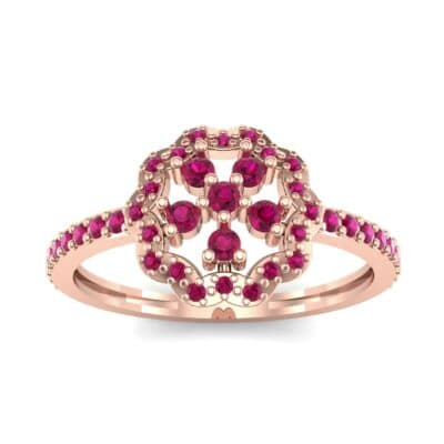 Pave Posy Ruby Ring (0.31 CTW) Top Dynamic View