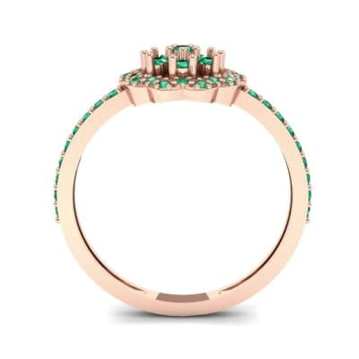 Pave Posy Emerald Ring (0.31 CTW) Side View