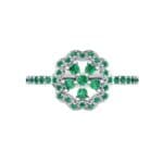 Pave Posy Emerald Ring (0.31 CTW) Top Flat View