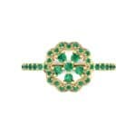 Pave Posy Emerald Ring (0.31 CTW) Top Flat View
