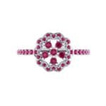Pave Posy Ruby Ring (0.31 CTW) Top Flat View