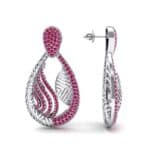 Dunes Pave Ruby Drop Earrings (1.3 CTW) Top Dynamic View