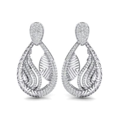 Dunes Pave Crystal Drop Earrings (1.3 CTW) Side View