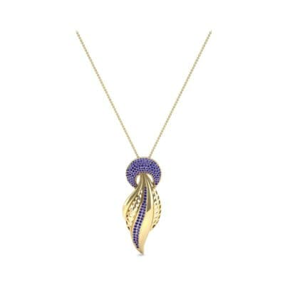 Pave Wing Blue Sapphire Pendant (0.67 CTW) Perspective View