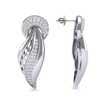 Pave Wing Diamond Drop Earrings (0.59 CTW) Top Dynamic View