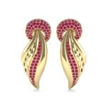 Pave Wing Ruby Drop Earrings (0.59 CTW) Side View