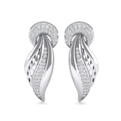 Pave Wing Diamond Drop Earrings (0.59 CTW) Side View