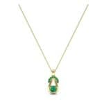 Pave Knot Emerald Solitaire Pendant (0.68 CTW) Perspective View