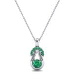 Pave Knot Emerald Solitaire Pendant (0.68 CTW) Top Dynamic View