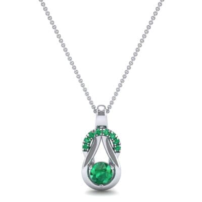 Pave Knot Emerald Solitaire Pendant (0.68 CTW) Top Dynamic View