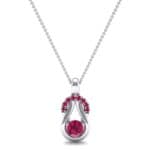 Pave Knot Ruby Solitaire Pendant (0.68 CTW) Top Dynamic View