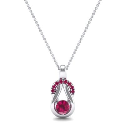 Pave Knot Ruby Solitaire Pendant (0.68 CTW) Top Dynamic View