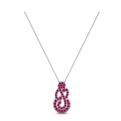 Pave Clef Ruby Pendant (2.09 CTW) Perspective View