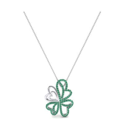 Clover Hearts Emerald Pendant (1.05 CTW) Perspective View