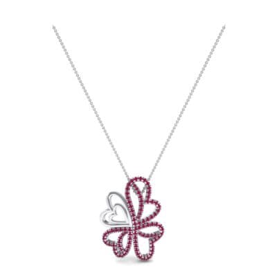 Clover Hearts Ruby Pendant (1.05 CTW) Perspective View