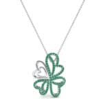 Clover Hearts Emerald Pendant (1.05 CTW) Top Dynamic View