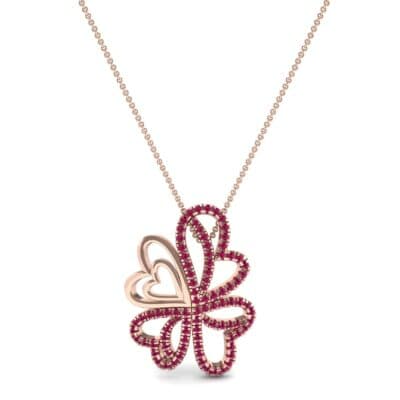 Clover Hearts Ruby Pendant (1.05 CTW) Top Dynamic View