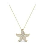 Pointed Flower Pave Diamond Pendant (1.77 CTW) Perspective View