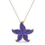 Pointed Flower Pave Blue Sapphire Pendant (2.57 CTW) Top Dynamic View