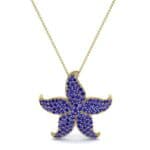 Pointed Flower Pave Blue Sapphire Pendant (2.57 CTW) Top Dynamic View