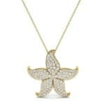 Pointed Flower Pave Diamond Pendant (1.77 CTW) Top Dynamic View