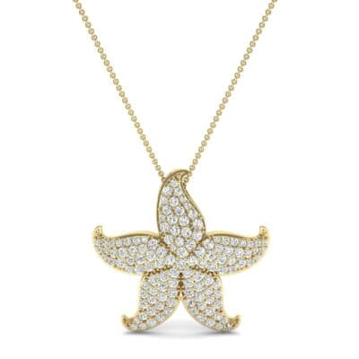 Pointed Flower Pave Diamond Pendant (1.77 CTW) Top Dynamic View