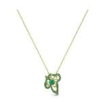 Petals Pave Emerald Pendant (0.73 CTW) Perspective View