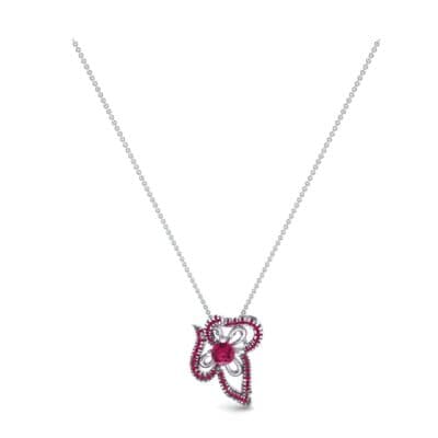 Petals Pave Ruby Pendant (0.73 CTW) Perspective View