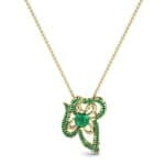 Petals Pave Emerald Pendant (0.73 CTW) Top Dynamic View