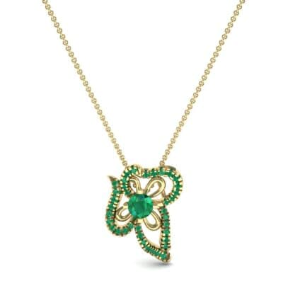Petals Pave Emerald Pendant (0.73 CTW) Top Dynamic View