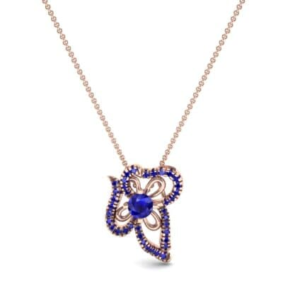 Petals Pave Blue Sapphire Pendant (0.73 CTW) Top Dynamic View