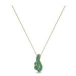 Pave Shell Emerald Pendant (0.95 CTW) Perspective View