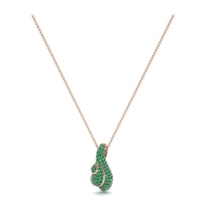 Pave Shell Emerald Pendant (0.95 CTW) Perspective View