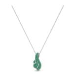 Pave Shell Emerald Pendant (0.95 CTW) Perspective View