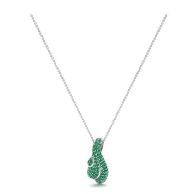 Pave Shell Emerald Pendant (0.95 CTW) Perspective View