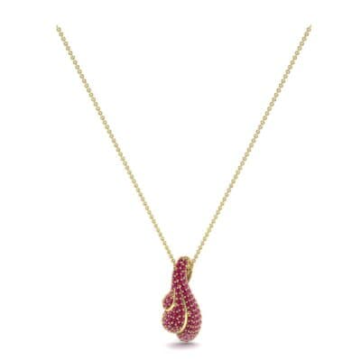 Pave Shell Ruby Pendant (0.95 CTW) Perspective View