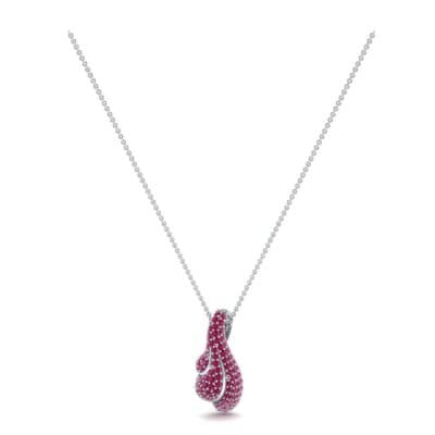Pave Shell Ruby Pendant (0.95 CTW) Perspective View