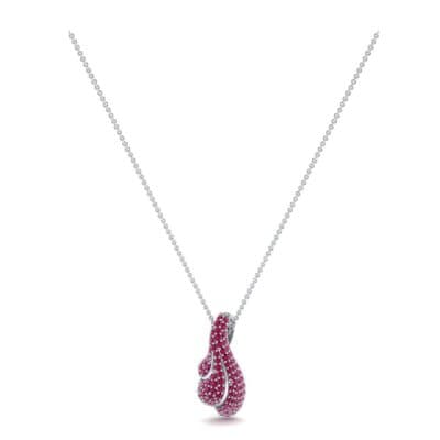 Pave Shell Ruby Pendant (0.95 CTW) Perspective View