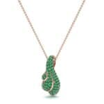 Pave Shell Emerald Pendant (0.95 CTW) Top Dynamic View