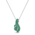 Pave Shell Emerald Pendant (0.95 CTW) Top Dynamic View
