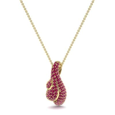 Pave Shell Ruby Pendant (0.95 CTW) Top Dynamic View